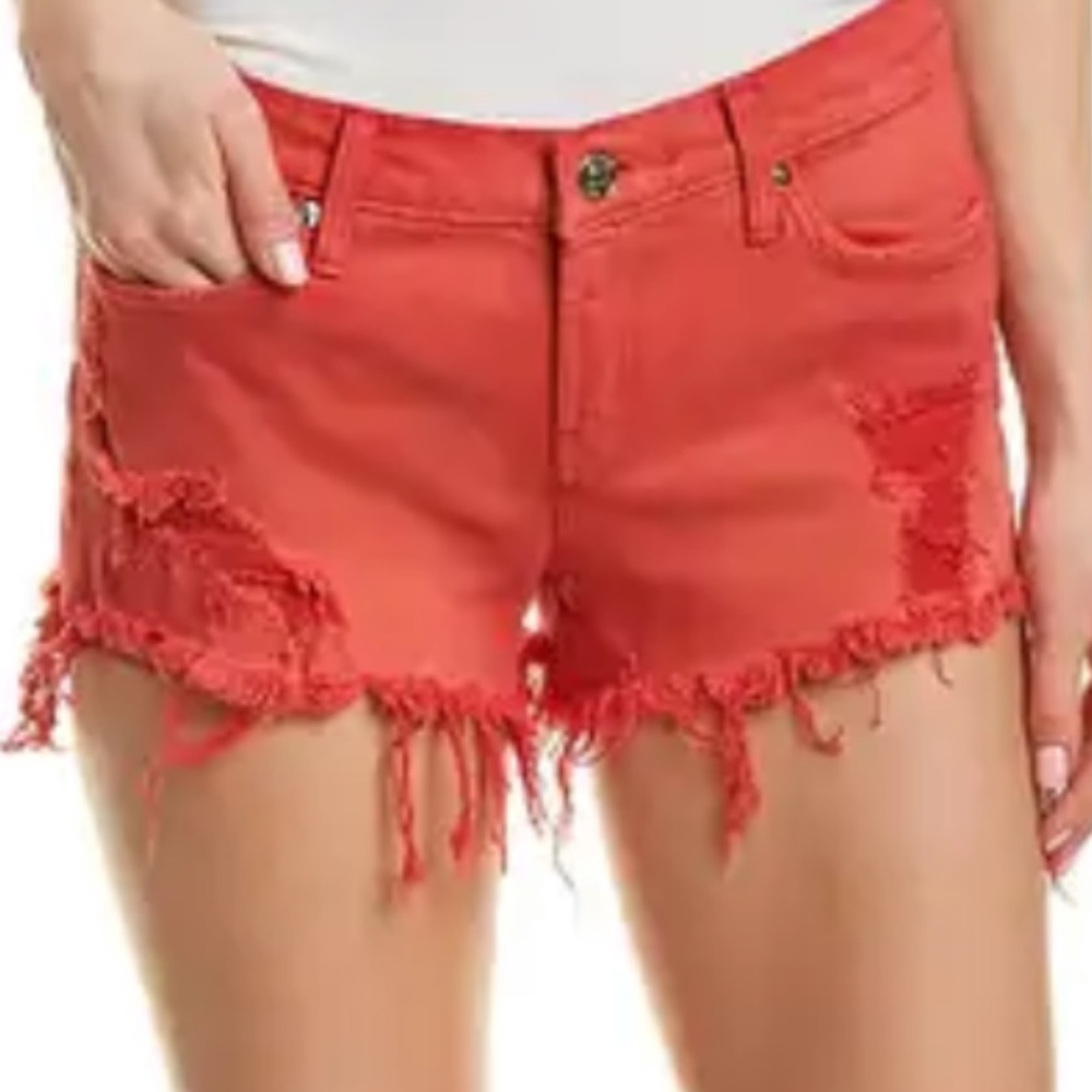 Hudson red jean shorts